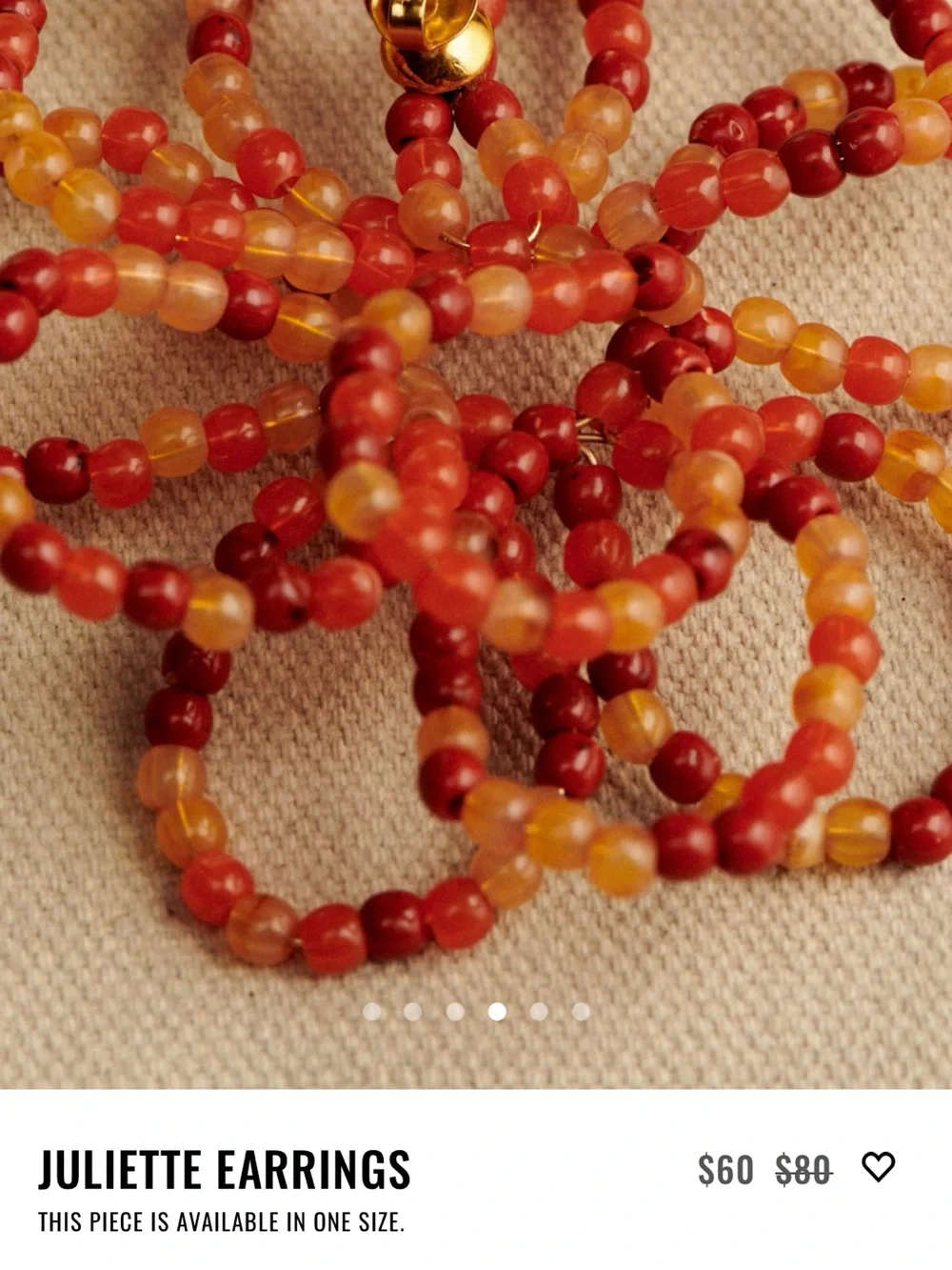 Juliette Earrings - Orange Beaded Statement Hoops